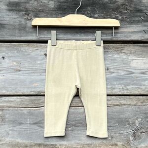 H&M Organic Cotton Pastel Yellow Baby Leggings Infant Size 6M